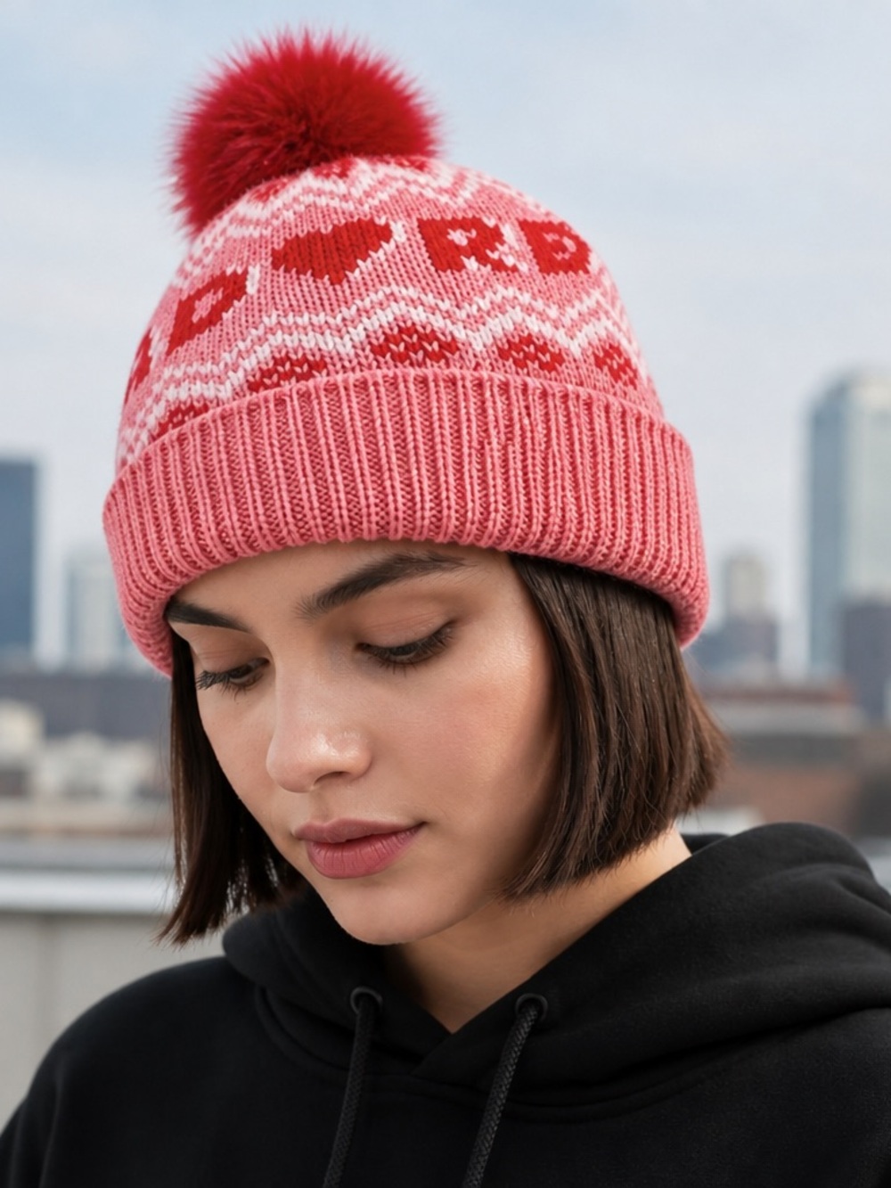 FAIR ISLE POM-POM BEANIE